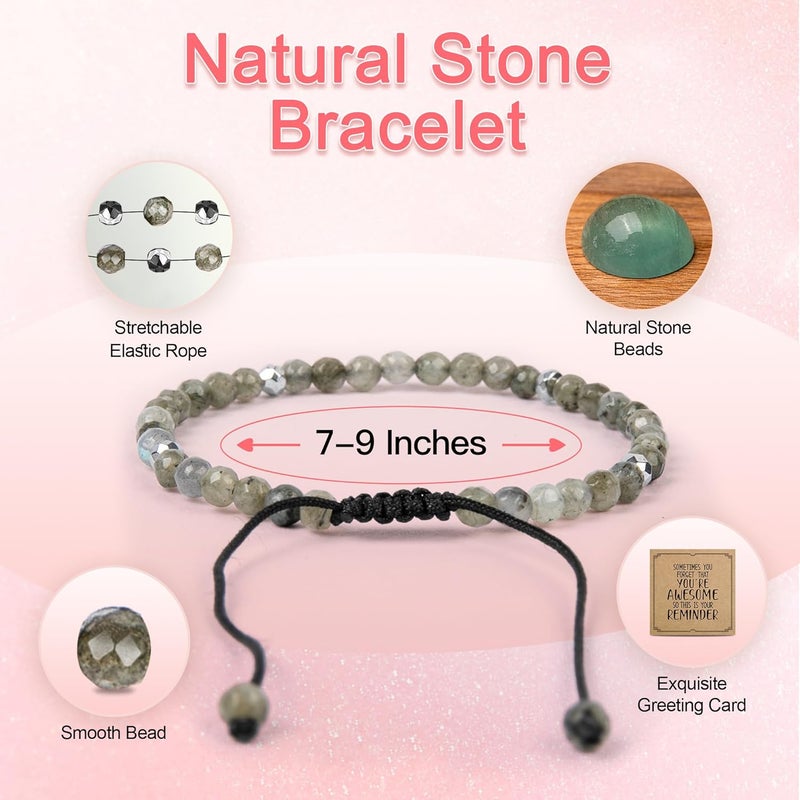 ZOKCC Inspirational Gifts Bracelets for Women: Christmas Day Gifts for Women Friends Sister Mom - Healing Natural Stone Beads Bracelets Thinking of you Get Well Soon Gift for Women - Image 4